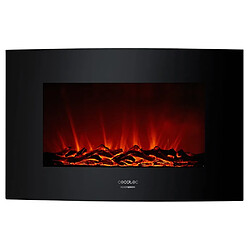 Cecotec ReadyWarm 3500 Curved Flames Cheminée électrique déco - 2000W - Verre trempé - Télécommande - 35 pouces