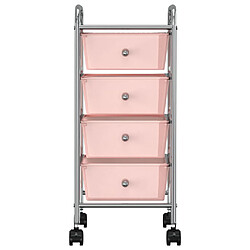 vidaXL Chariot mobile à 4 tiroirs Rose