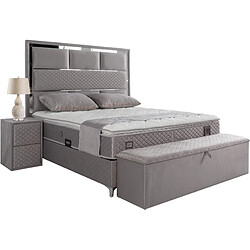 Vivenla Table de chevet Paris - Gris - L 40 x P 45 x H 60 cm