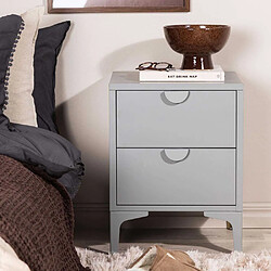 Venture home Chevet 2 tiroirs - Gris clair