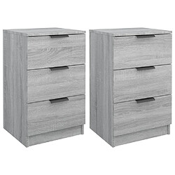 vidaXL Lot de 2 tables sonoma gris