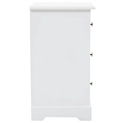 Helloshop26 Table de chevet 3 tiroirs - Blanc
