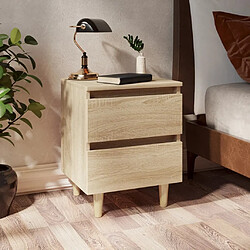 vidaXL Table pieds en pin chêne sonoma