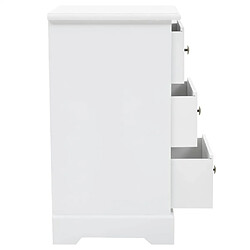 Helloshop26 Table de chevet 3 tiroirs - Blanc pas cher