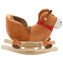 vidaXL Cheval à bascule Peluche - Marron