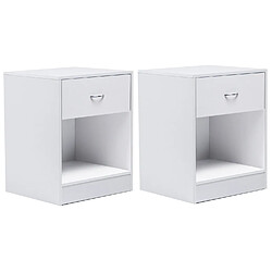 Idmarket MARKET Lot de 2 tables de chevet OLGA - Bois blanc