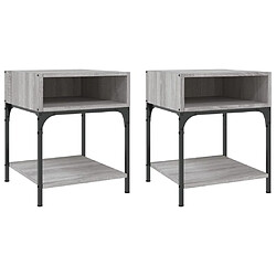 VIDAXL Tables de Chevet Sonoma Gris Bois d'Ingénierie