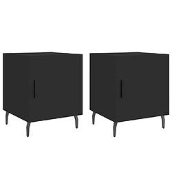 vidaXL Lot de 2 Tables de chevet noir - 40x40x50 cm