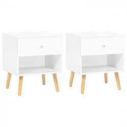 Idmarket MARKET Lot de 2 chevets EMMIE - Blanc