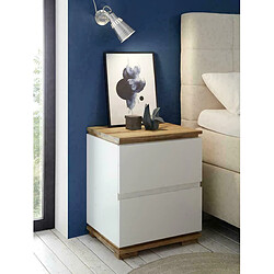 pegane Table de Nuit Blanc mat - 48x59x40 cm