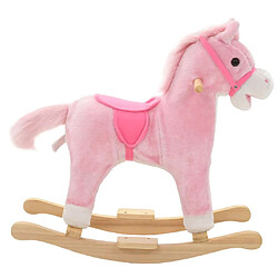 vidaXL Cheval Peluche Rose