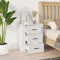 Avis vidaXL Table de chevet Blanc 50x36x60 cm
