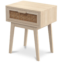 ICONIK INTERIOR Table de chevet avec tiroirs Bois Boho Bali - Yanpai Naturel