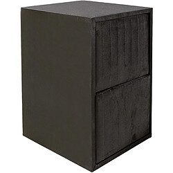 Vivenla Table de chevet velours gris DUBAI