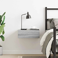 Avis vidaXL Table de Chevet Flottante - Sonoma Gris