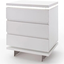 Pegane Table de chevet Verre laqué Blanc