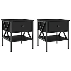 VIDAXL Lot de 2 Tables de Chevet Noir - 40x42x45 cm