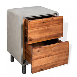 Helloshop26 Table de chevet 2 tiroirs - Marron