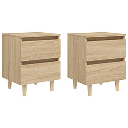 vidaXL Tables de chevet - Chêne Sonoma