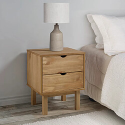 VIDAXL Table de chevet OTTA - 45x39x57 cm bois de pin massif Table de chevet - Bois de pin massif - 45 x 39 x 57 cm - 2 Tiroirs