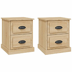 vidaXL Tables de chevet 2pcs chêne sonoma 39x39x47,5cm bois ingénierie