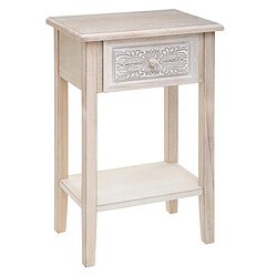 Atmosphera Table de chevet Hina 1 tiroir - Hauteur 67,5 cm - Bois blanchi pas cher