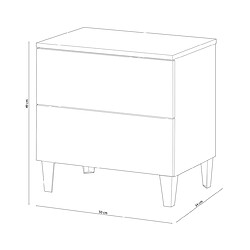 Avis Pegane Table de chevet en bois - Blanc brillant