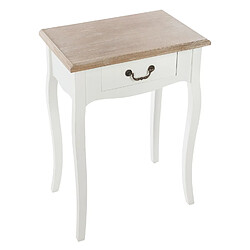 Atmosphera Table de chevet Chrysa - L. 47 x H. 65 cm - Blanc
