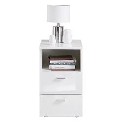 FMD Table de Chevet - Blanc Brillant