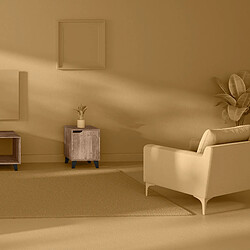 Five Simply Smart Table de chevet Mix'n modul avec 1 porte effet bois naturel - Beige pas cher