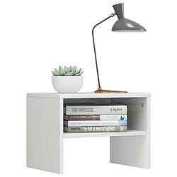 Avis vidaXL Table de chevet - Blanc brillant