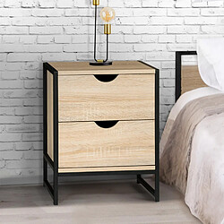 Idmarket Lot de 2 Chevets Detroit 2 Tiroirs