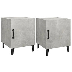 vidaXL Tables de chevet 2 pcs Gris béton