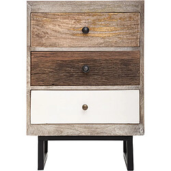 Atmosphera Table de chevet 3 tiroir - H.73 cm - Multicouleur