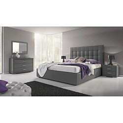 Vivenla Chevet gris design en bois MDF 49x38x43,5 cm