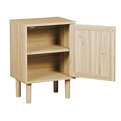 Pegane Table de chevet en bois - Naturel