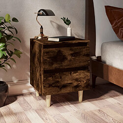 vidaXL Table de chevet - Chêne fumé 40x35x50 cm
