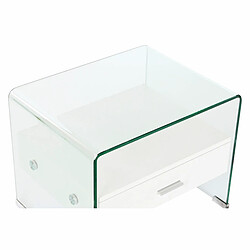 DKD Home Decor Table de Nuit - Blanc Transparent