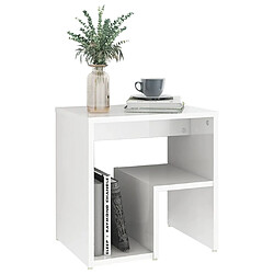 Acheter VidaXL Table de chevet - Blanc brillant