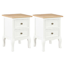 VidaXL Lot de 2 Tables Blanc