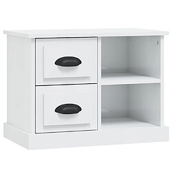 vidaXL Table de chevet - Blanc brillant