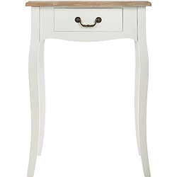 Atmosphera Table de chevet Chrysa - L. 47 x H. 65 cm - Blanc