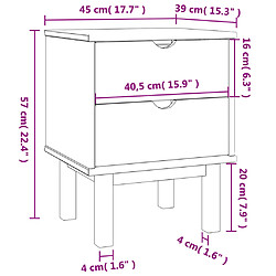 VIDAXL Table de chevet OTTA - 45x39x57 cm bois de pin massif pas cher