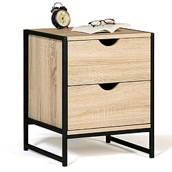 Idmarket Lot de 2 Chevets Detroit 2 Tiroirs