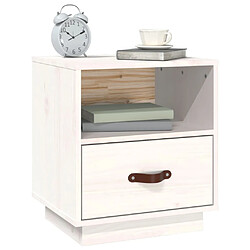 Acheter vidaXL Table de Chevet - Blanc - Bois de Pin Massif