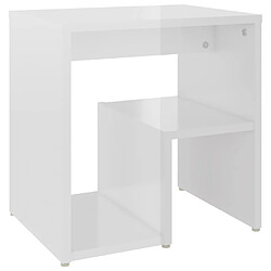 VidaXL Table de chevet - Blanc brillant