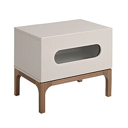 Angel Cerda Table de chevet en noyer et gris avec éclairage intérieur