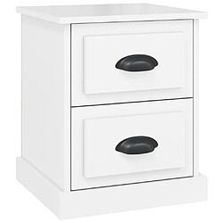 vidaXL Table de chevet - Blanc brillant 39x39x47,5 cm