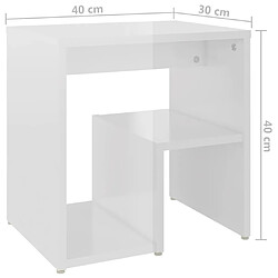 VidaXL Table de chevet - Blanc brillant pas cher