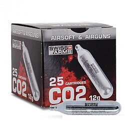 Swissarms Cartouches gaz CO2 - Argent